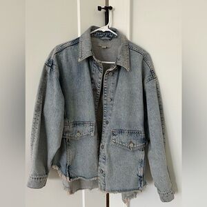 All Saints Hettie Denim Jacket Size 6 Dusty Blue